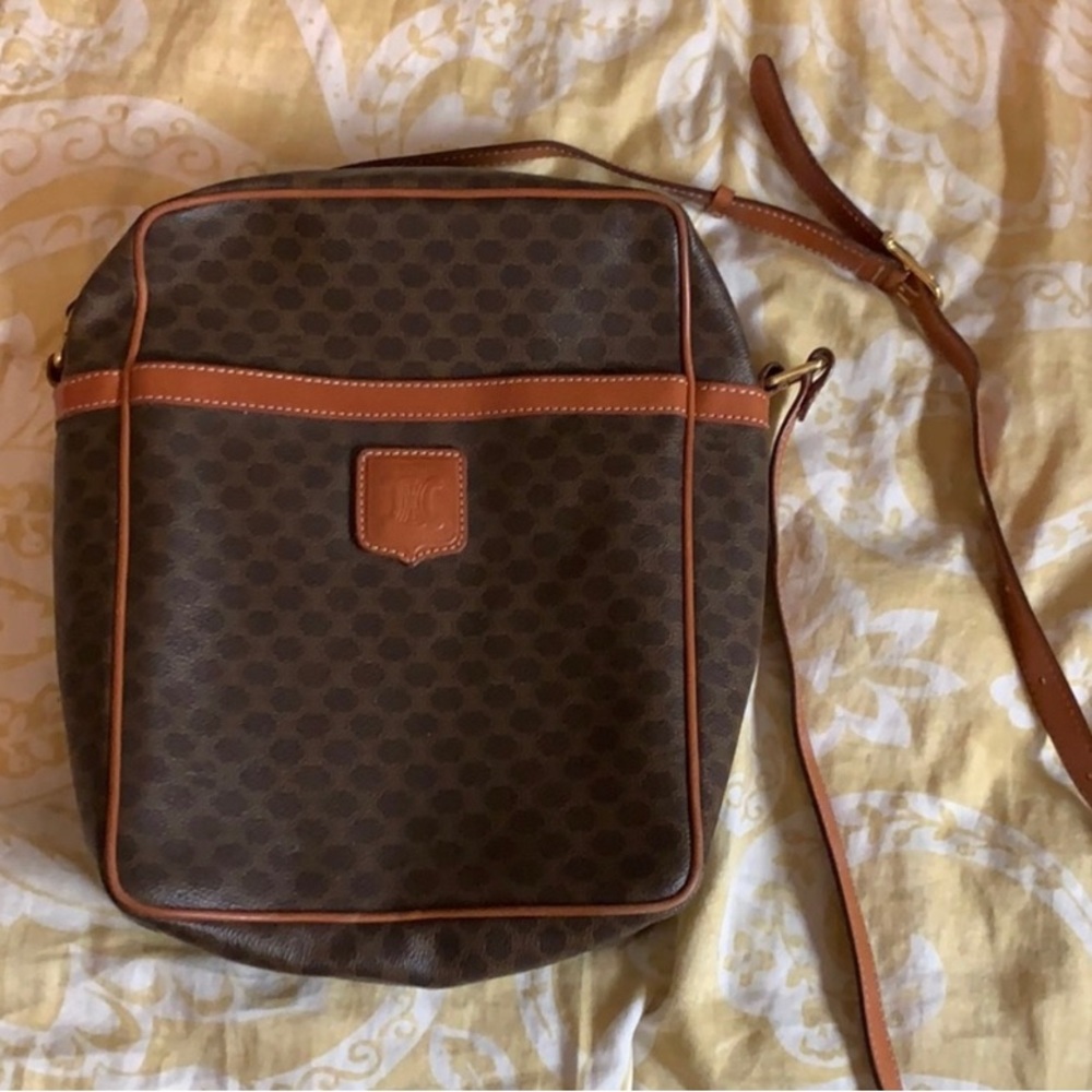 Celine Macadam Triomphe North/South Vintage Crossbody Shoulder Messenger Bag